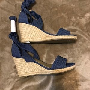 G by Guess Women's denim wedges